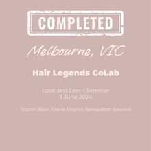 Load image into Gallery viewer, Melbourne Hair Legends CoLab Look and Learn Seminar 3 June 2024